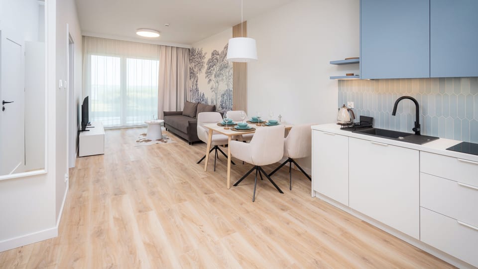 Apartment (B 2) | Living area | 30-inch flat-screen TV with digital channels