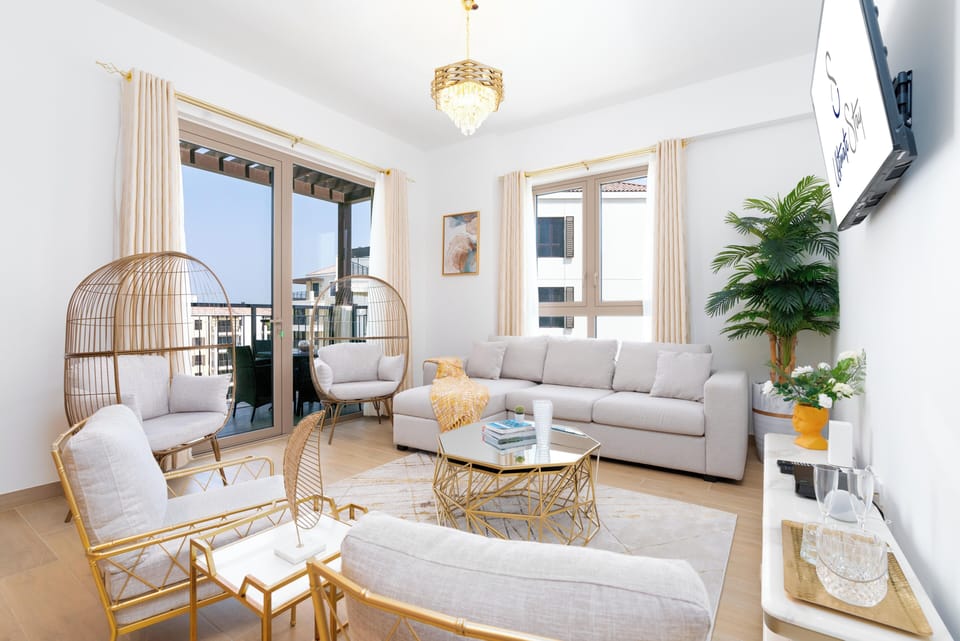Superior Apartment, Partial Ocean View | Living area | 55-inch flat-screen TV with digital channels