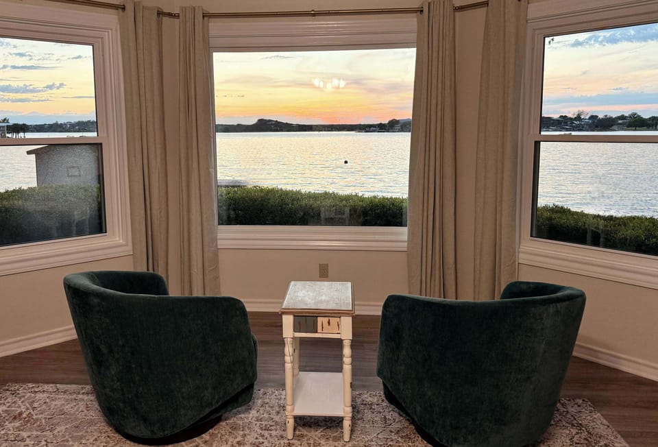 Need a moment away from the crowd? Enjoy this view from the privacy of the primary bedroom.  