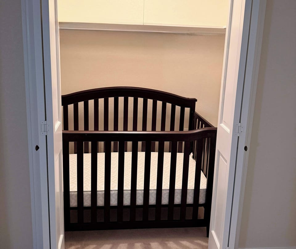 Crib is just steps outside of the king bedrooms