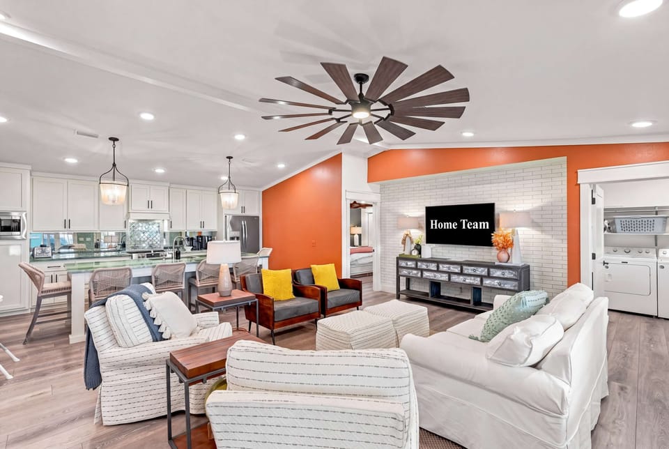 From movie marathons to morning chats, this bright open living area keeps the whole group together.