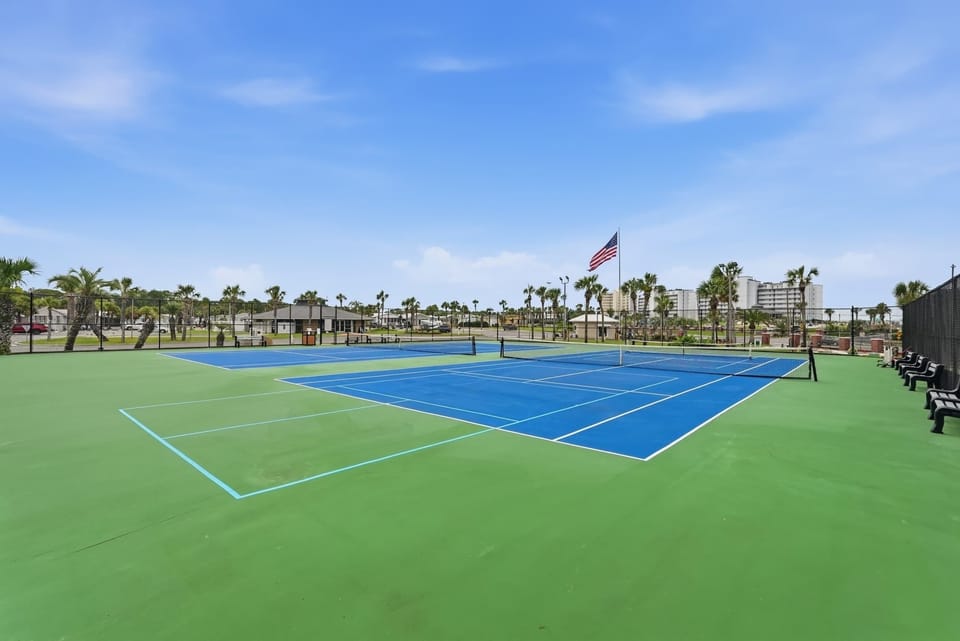 Bring your paddle, the on-site courts make it easy to get a game going any time of day.