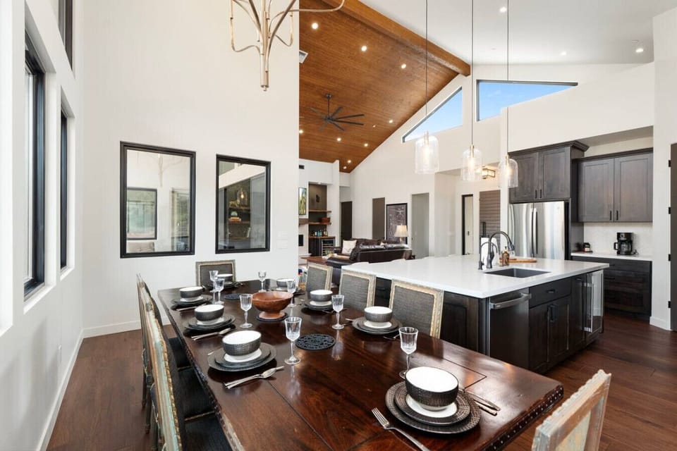 The dining table.