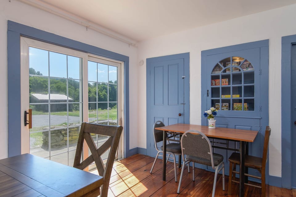 From the dining room, you can step out into our inviting courtyard 