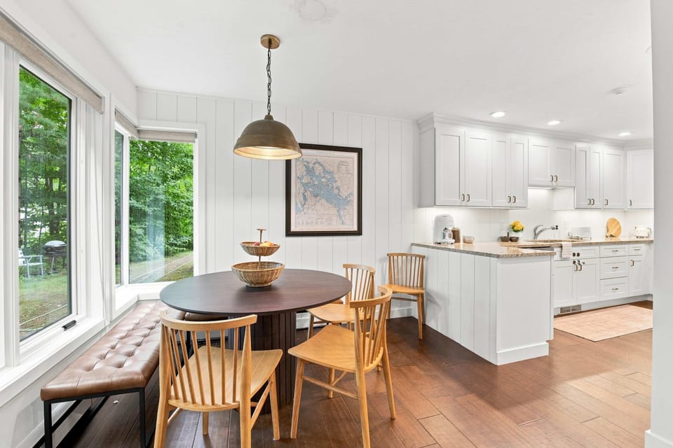 Gather the whole crew — the open dining and kitchen layout keeps everyone in the conversation, whether you're cooking, eating, or just hanging out.