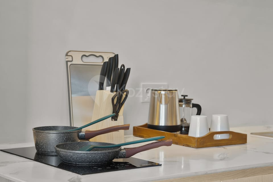 Apartment, 1 Bedroom, City View | Private kitchen | Coffee/tea maker, full-size fridge, microwave, stovetop