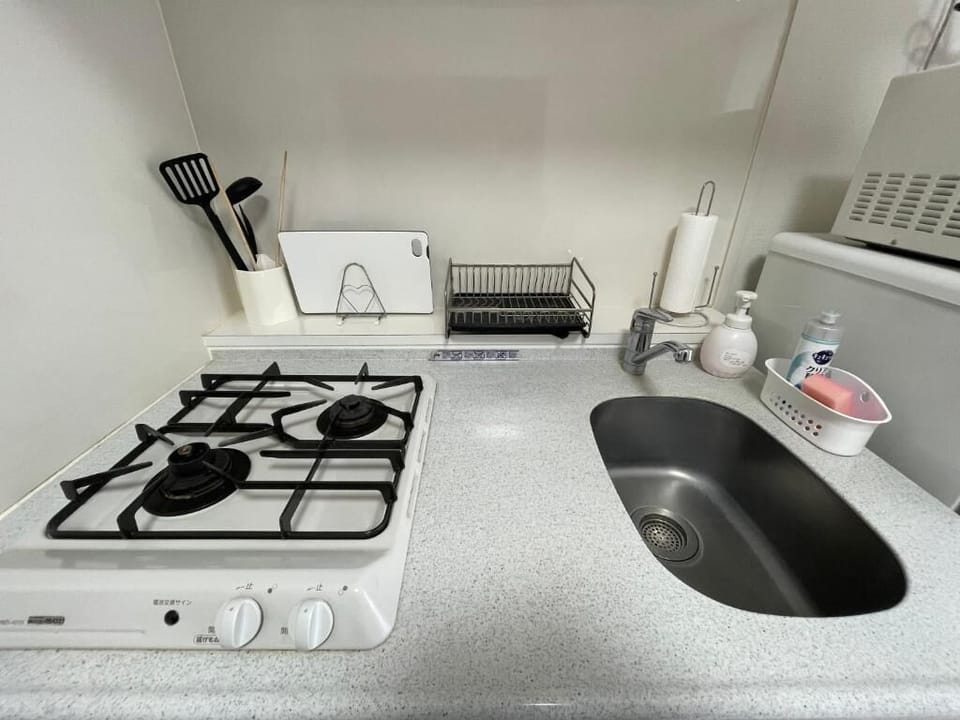 Apartment | Private kitchen | Fridge, microwave, stovetop, electric kettle