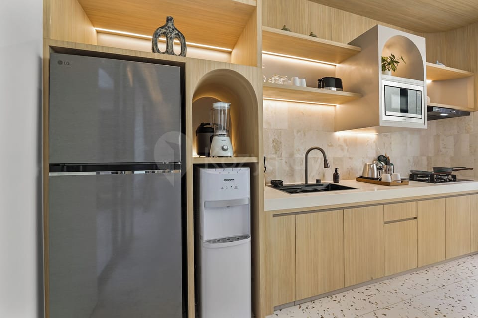 Villa, 3 Bedrooms, Pool View | Private kitchen | Coffee/tea maker, full-size fridge, microwave, stovetop