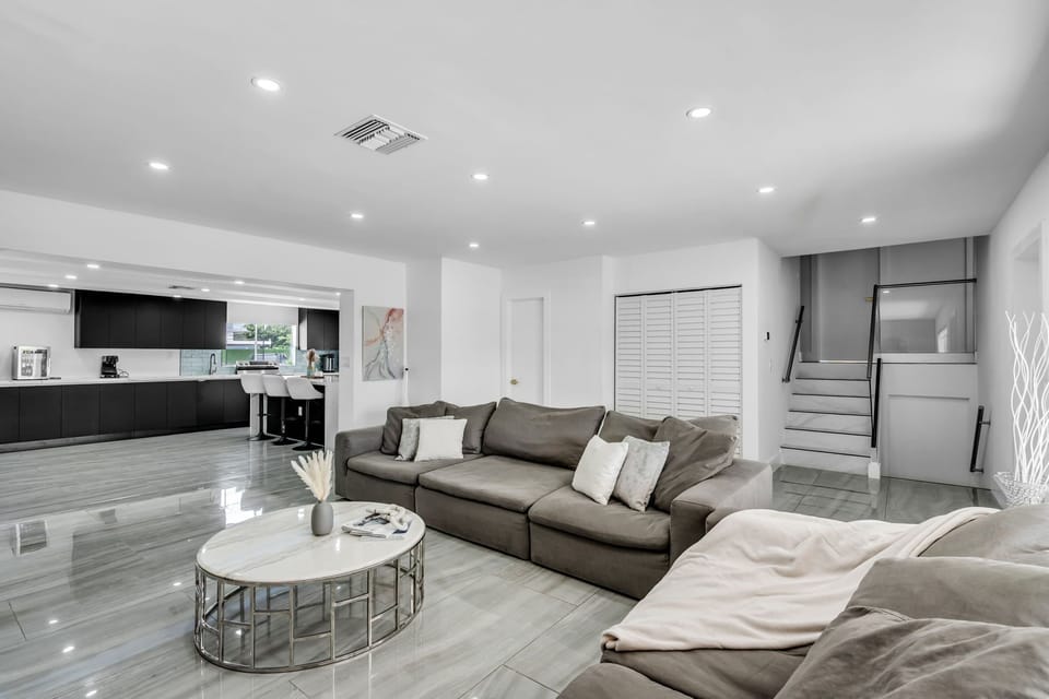 Family Apartment, Patio, Garden View | Living room | 55-inch Smart TV with digital channels