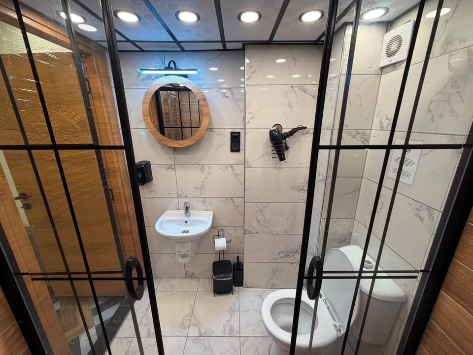 Deluxe Double Room | Bathroom | Hair dryer, towels, soap, shampoo