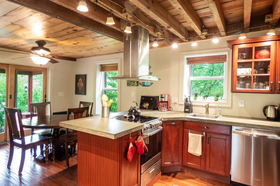 The home may have been built in 1860, but the kitchen is modern.