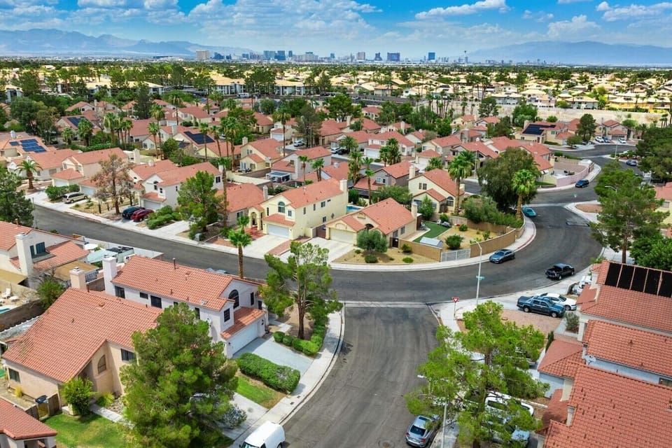 Aerial view of the Green Valley neighborhood