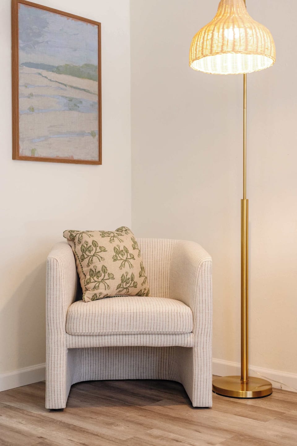 Charming reading nook—the perfect spot for morning coffee or a quiet moment.