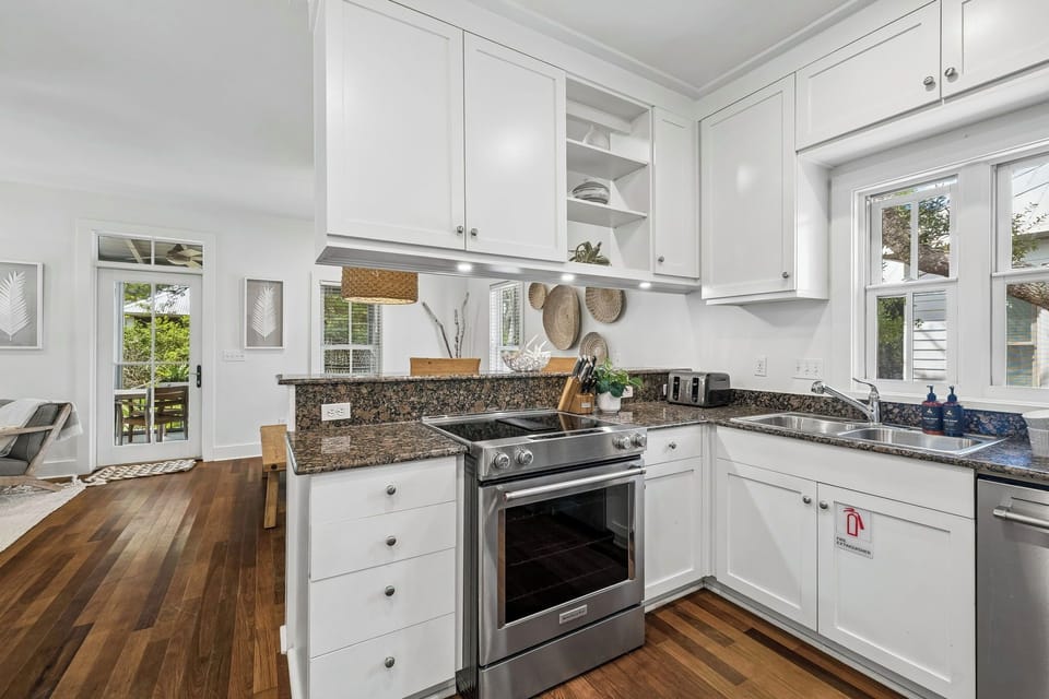 A well-equipped kitchen with plenty of counter space for the whole crew.