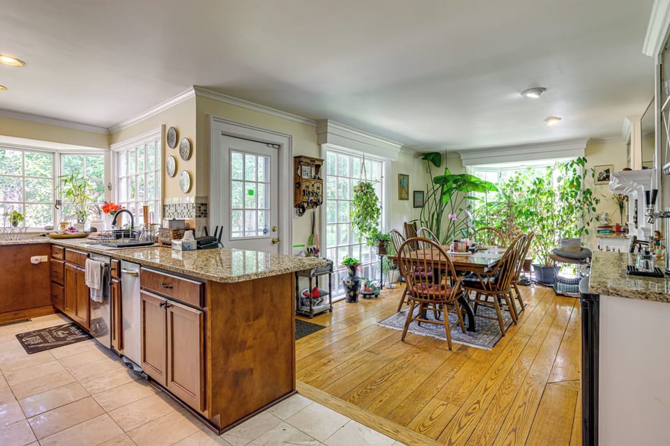 Kitchen & Dining Area | 2-Story Home | Multiple Living Spaces