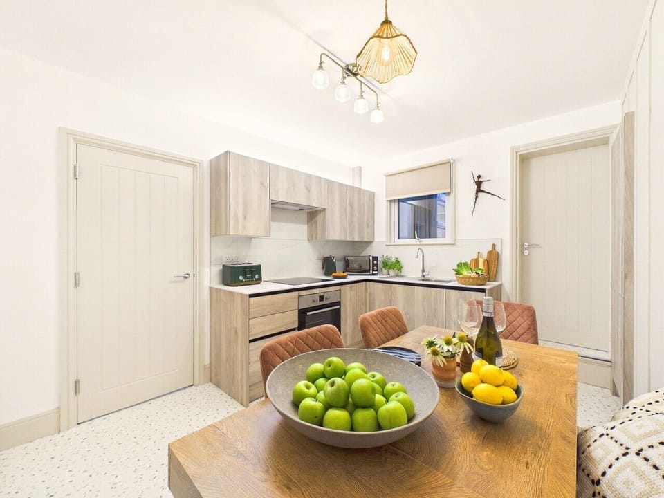A modern kitchen-diner with everything to hand for easy self-catering.