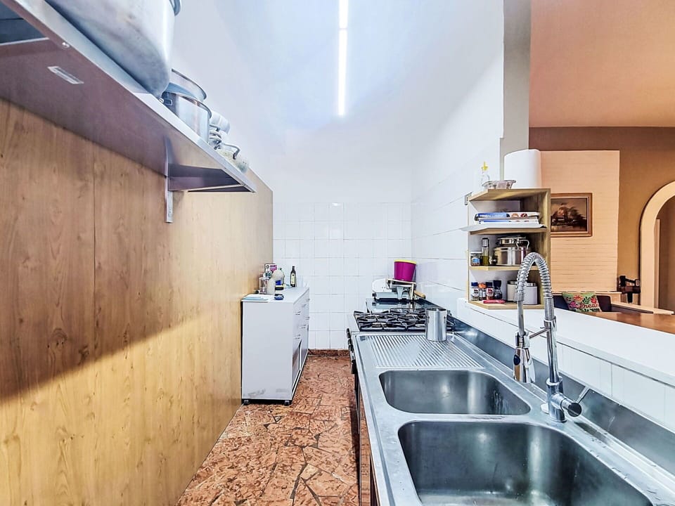 Flooring, Interior Design, Wood, Kitchen, Countertop, Floor, Major Appliance, Lighting, Ceiling, Kitchen Appliance