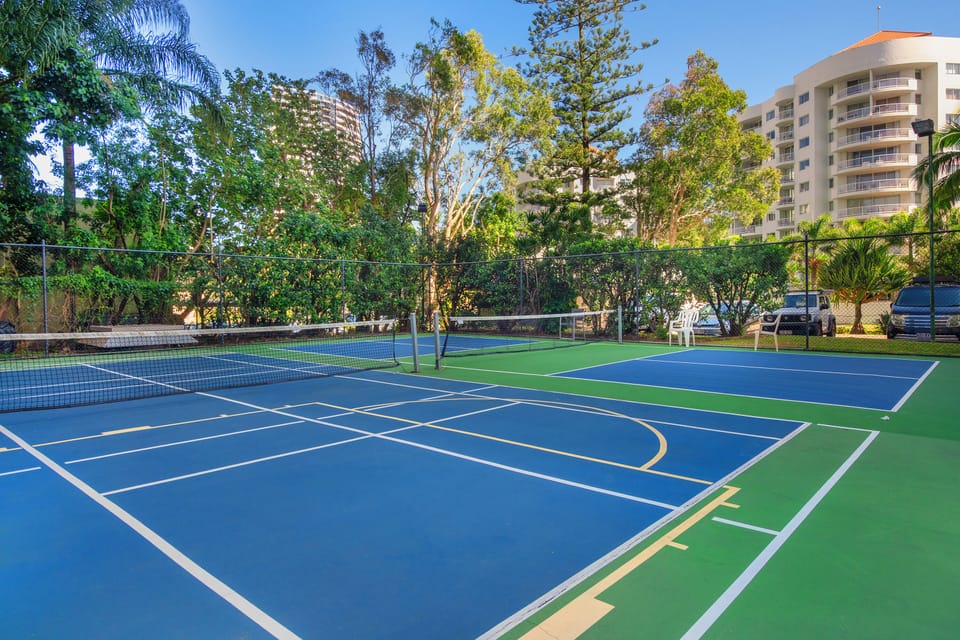 Enjoy full access to the tennis courts, one of the resort style facilities available during your stay.