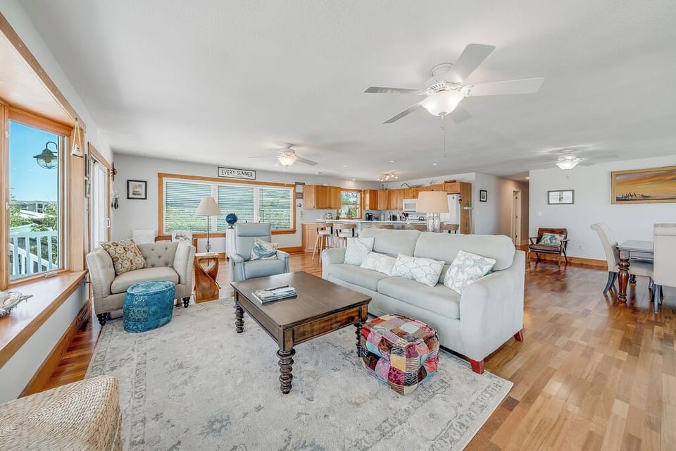 Spacious Living Area perfect for relaxing after a fun-filled day at the beach.