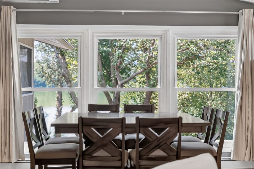 A welcoming dining space where you'll enjoy meals with lush garden views framing every gathering.
