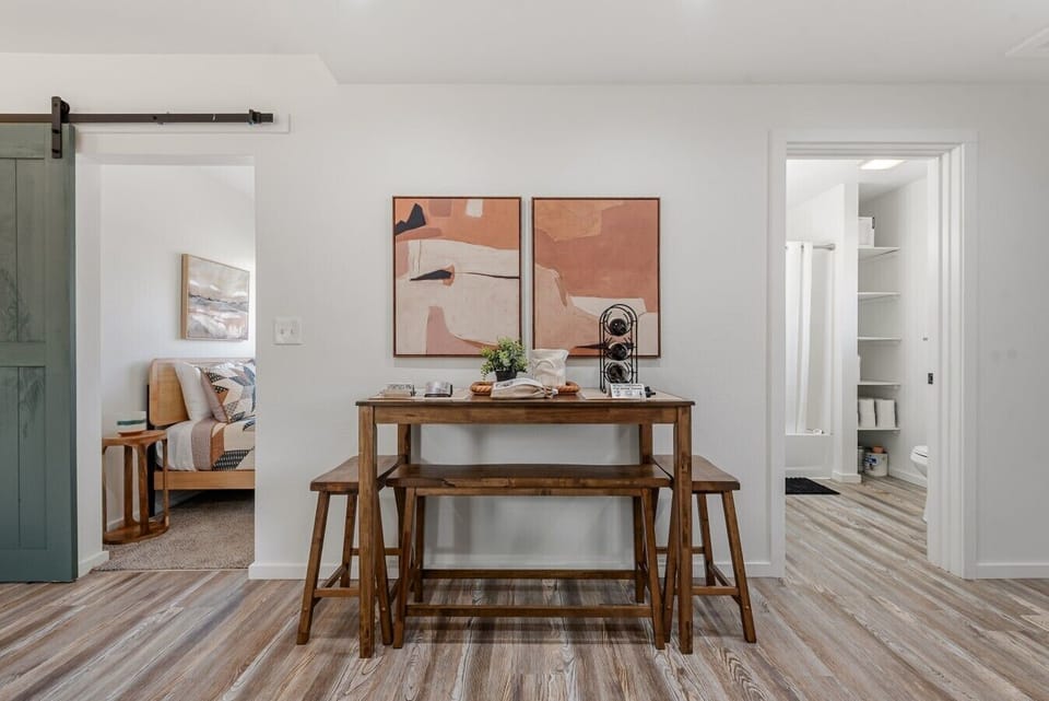 Cozy dining nook for three