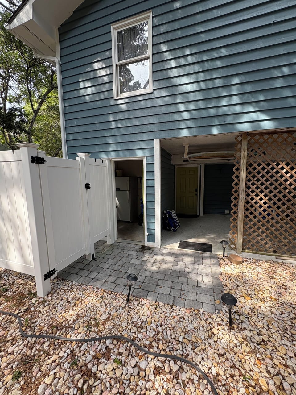 Door to left is outside fridge