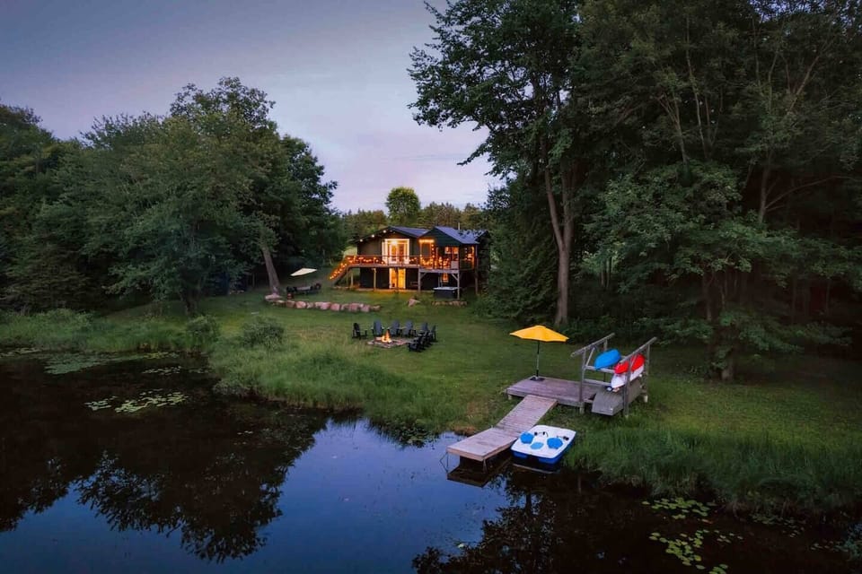 Waterfront view of the cottage.