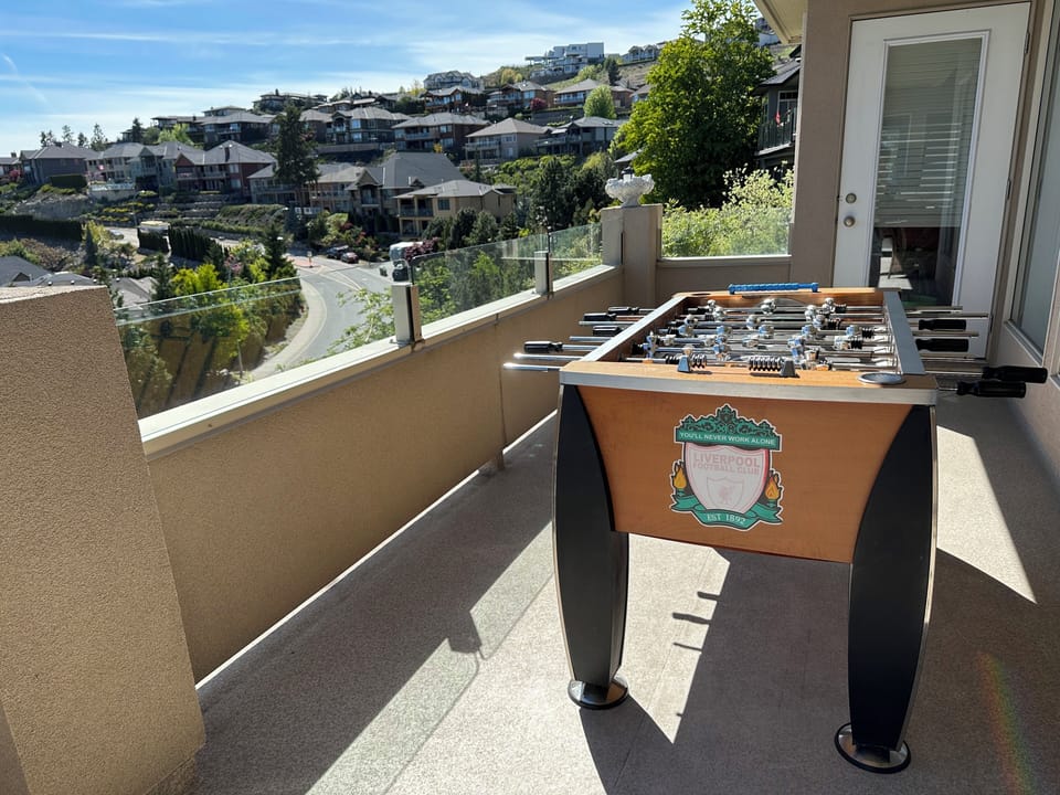 Foosball in the main level patio area 
