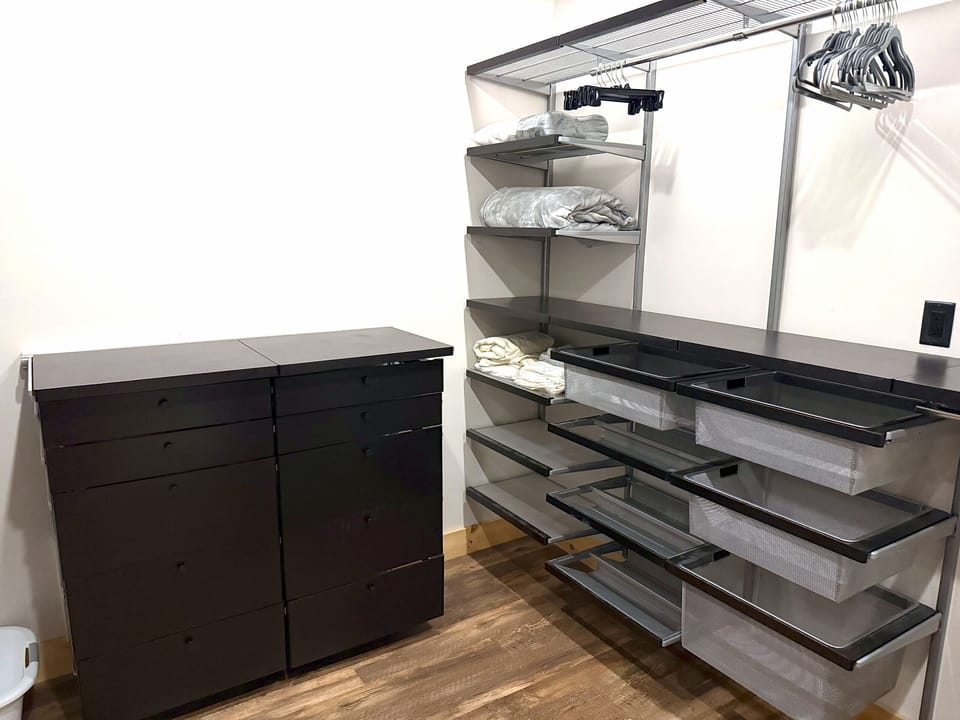 Large closet in master bedroom