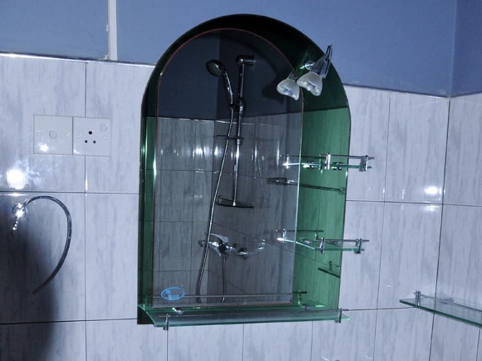 Shower, free toiletries, towels