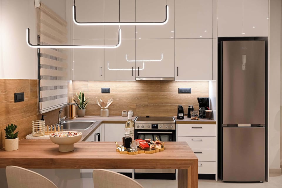 The fully equipped kitchen provides plenty of preparation space and everything you need for preparing meals during your stay.