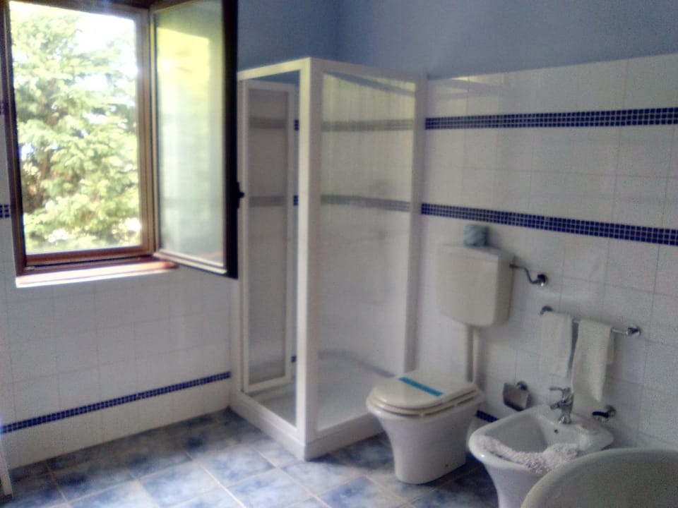 Shower, free toiletries, hair dryer, bathrobes