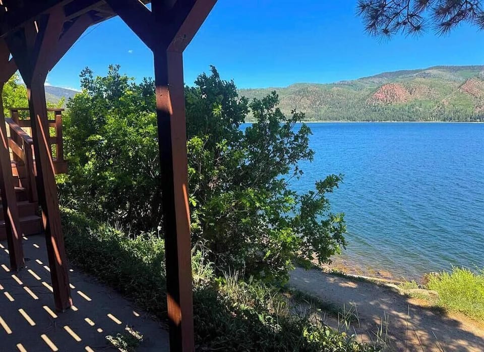 Walk down to the shore or follow the road to trails, beaches and the marina.