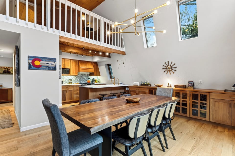 Dining area open to the kitchen