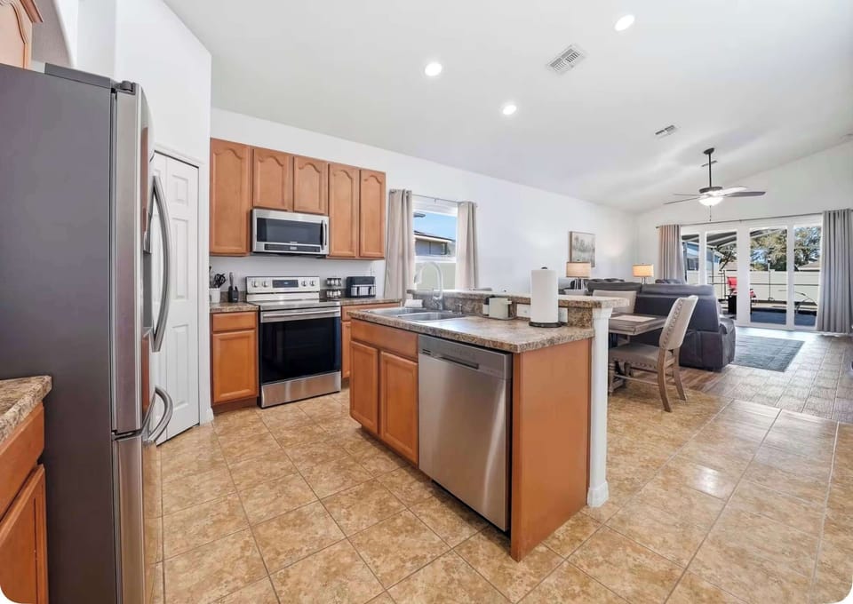 Whip up family favorites in the fully equipped kitchen