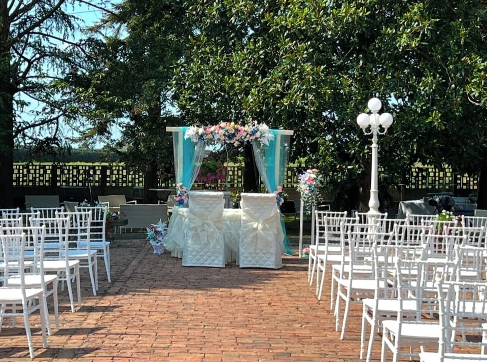 Outdoor banquet area