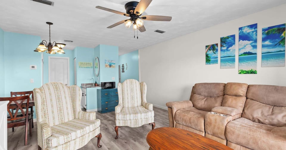 A versatile living space with a Smart TV and Murphy bed for added sleeping accommodations