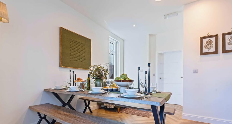 Dining space ideal for family meals and group gatherings.