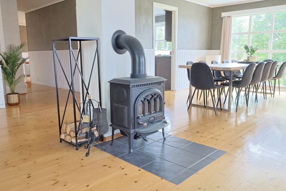 Comfortable sitting area and a warm, inviting fireplace