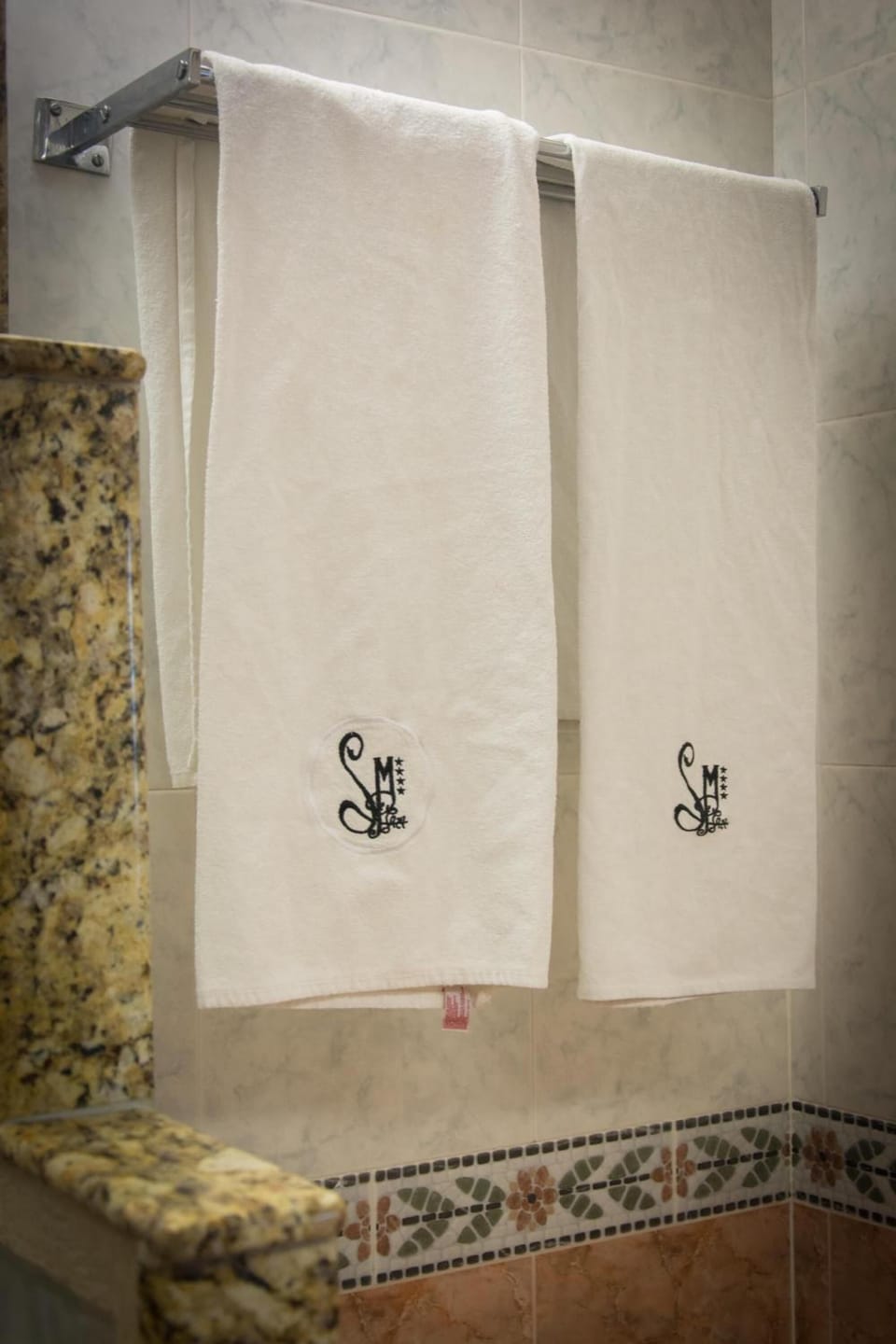 Shower, free toiletries, towels, soap