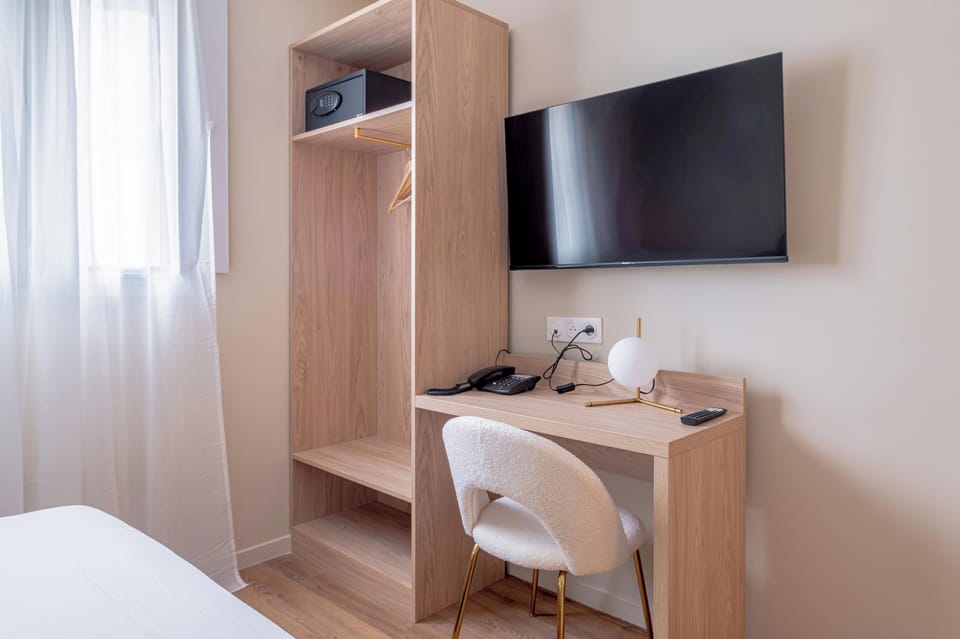 Desk, laptop workspace, soundproofing, iron/ironing board (on request)