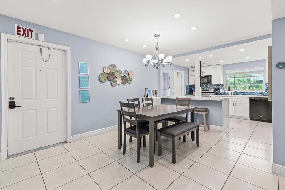 Comfortable dining space for meals, work, or gathering together.