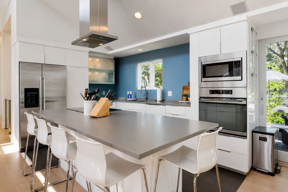 Kitchen island seating area. Perfect for socializing while preparing meals.