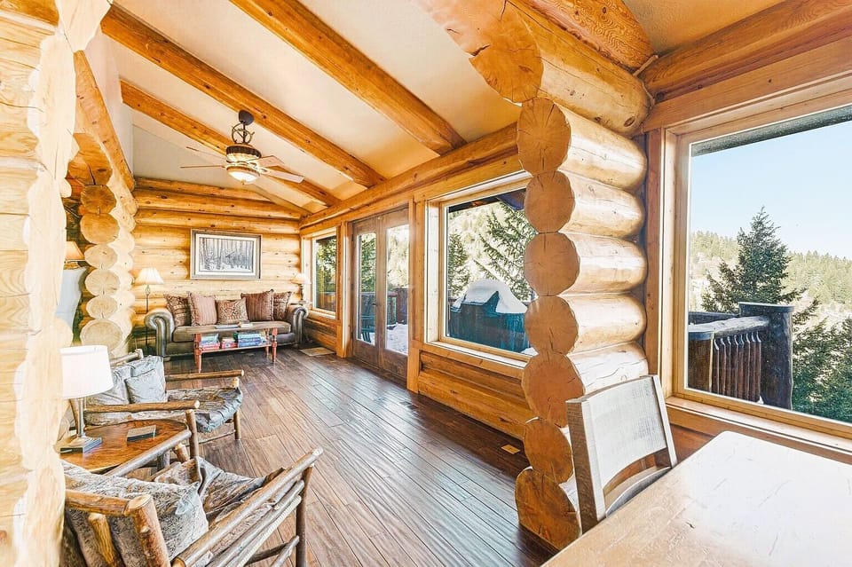 Sitting area and upper back porch