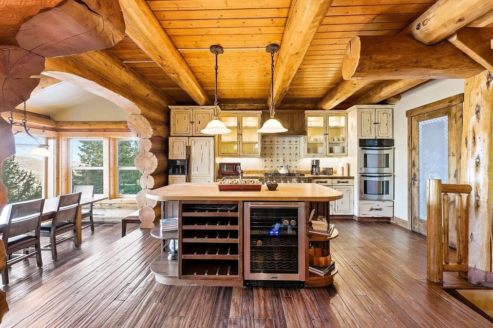 Kitchen area and dining area