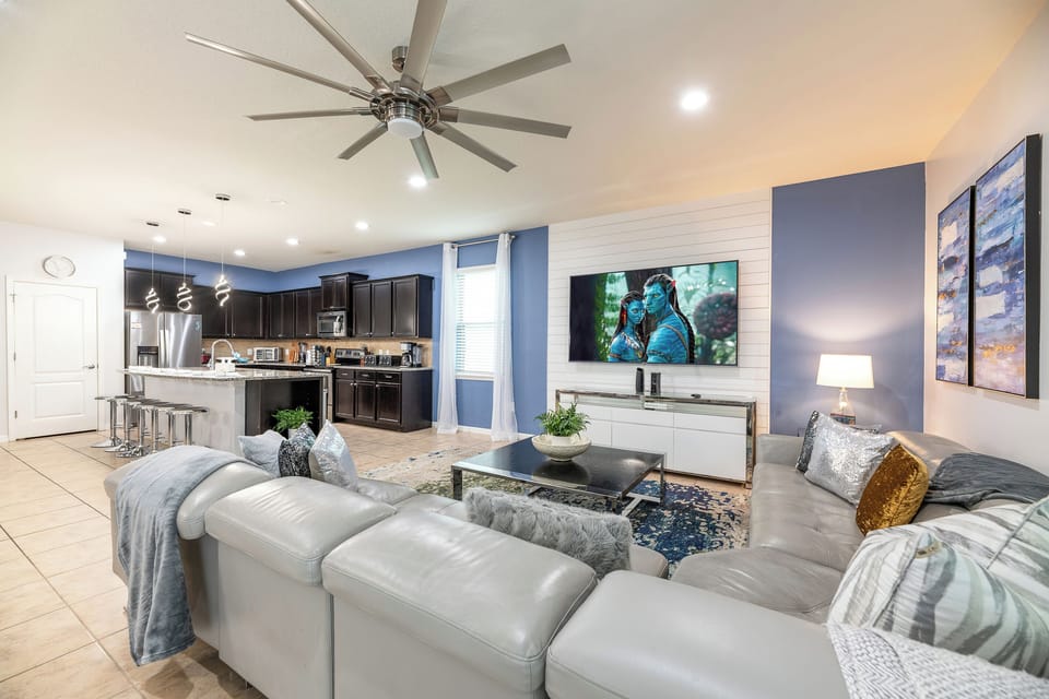 Living Room with Large Smart TV