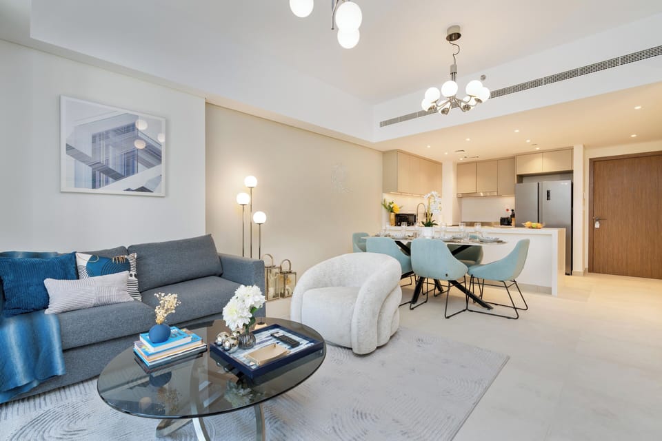 Superior Apartment, Balcony, City View | Living area | 55-inch flat-screen TV with digital channels