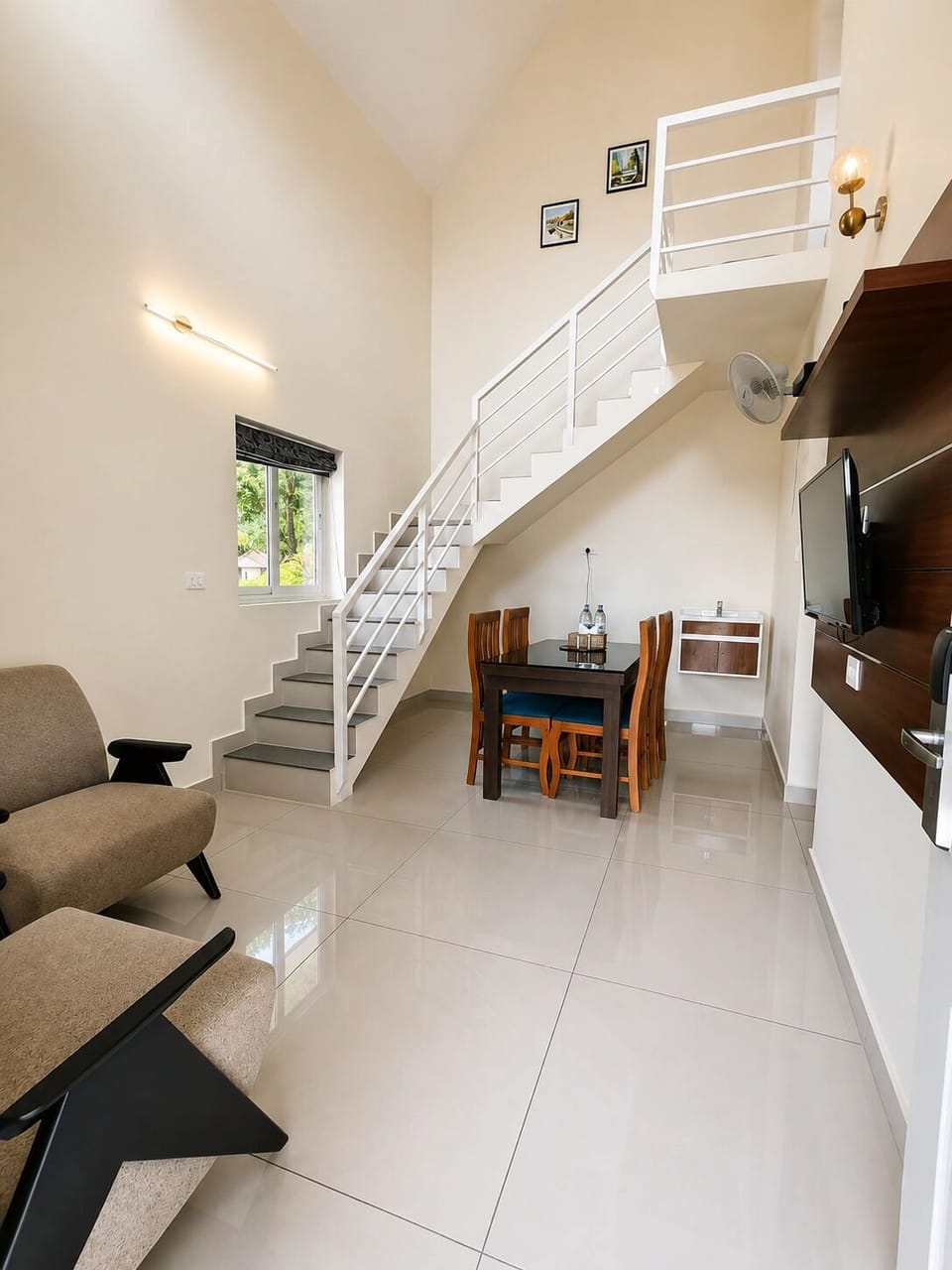 Family Twin Room, Balcony, Valley View | Living area | 32-inch LCD TV with satellite channels