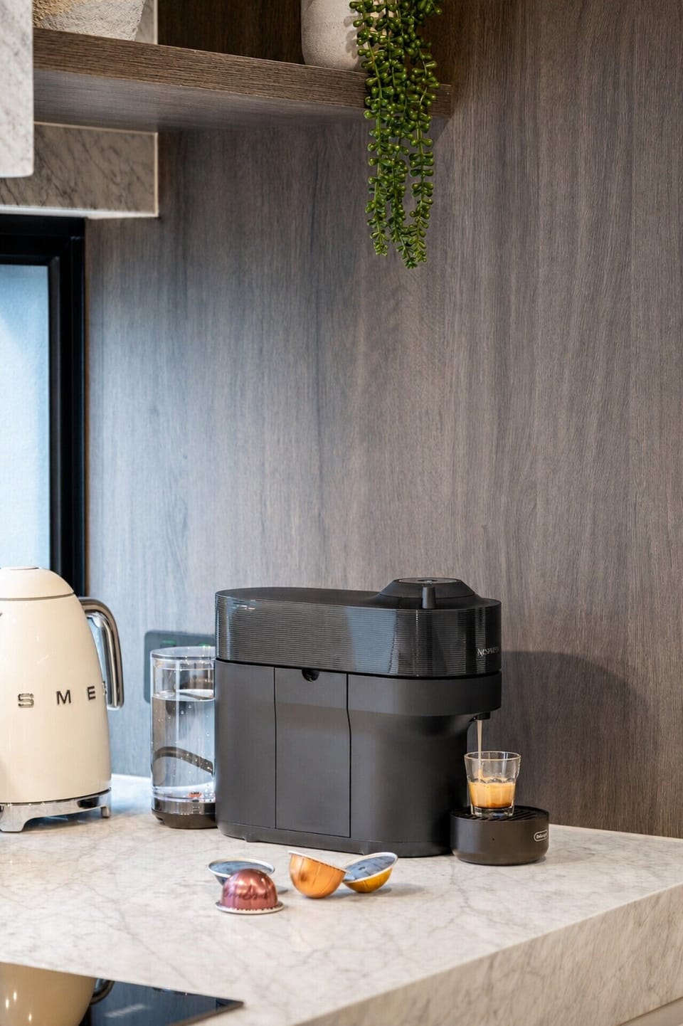 A dedicated Nespresso station for effortless morning coffee