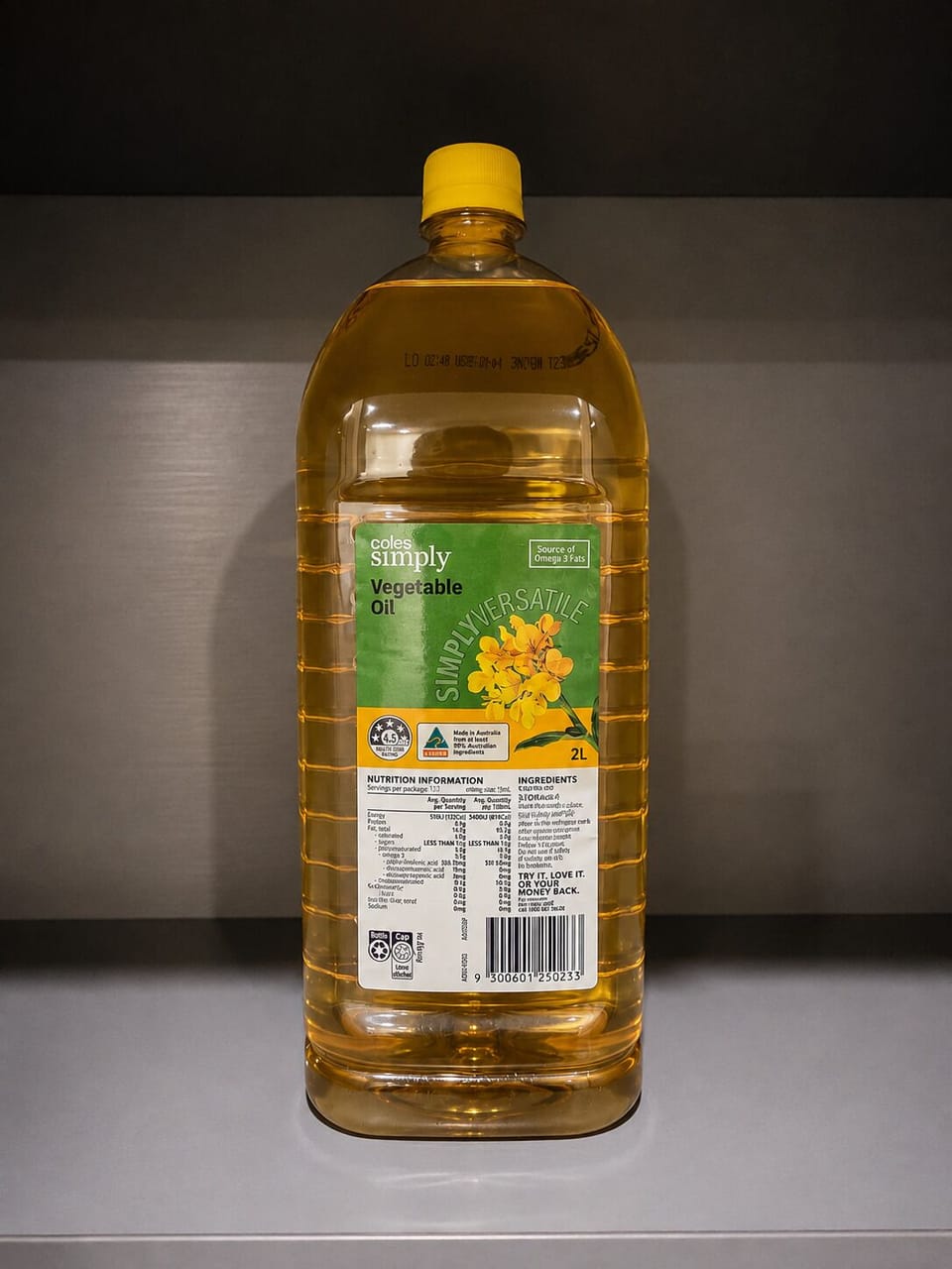 Stocked kitchen essential: vegetable oil ready for guest cooking